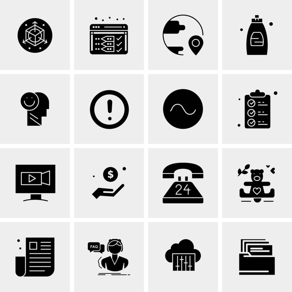 16 iconos de negocios universales vector ilustración de icono creativo para usar en proyectos relacionados con la web y dispositivos móviles