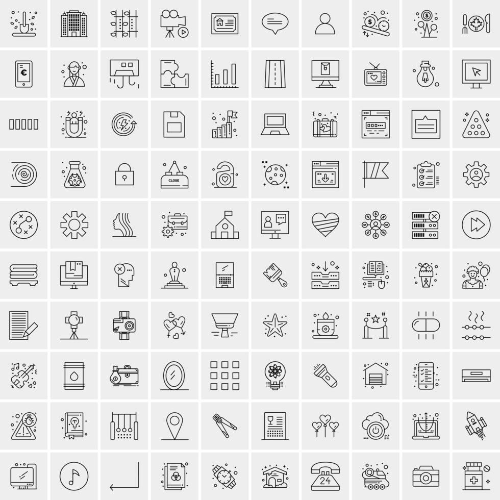 Set of 100 Creative Business Line Icons vector