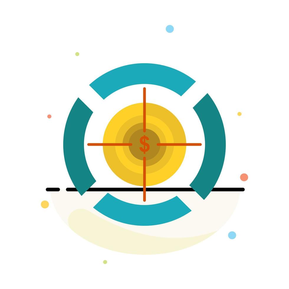 plantilla de icono de color plano abstracto de dólar objetivo de enfoque de dardo vector