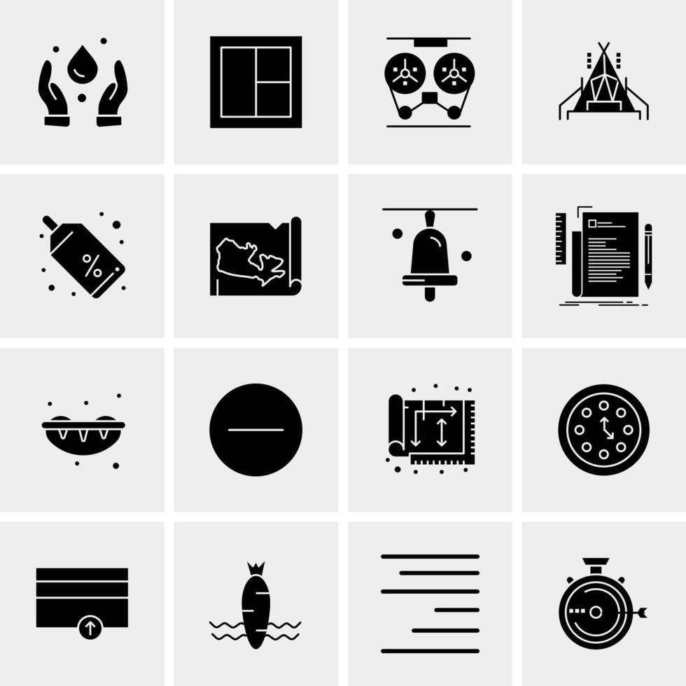 16 iconos de negocios universales vector ilustración de icono creativo para usar en proyectos relacionados con la web y dispositivos móviles