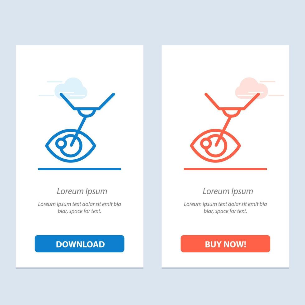 Eye Surgery Eye Treatment Laser Surgery Lasik  Blue and Red Download and Buy Now web Widget Card Template vector