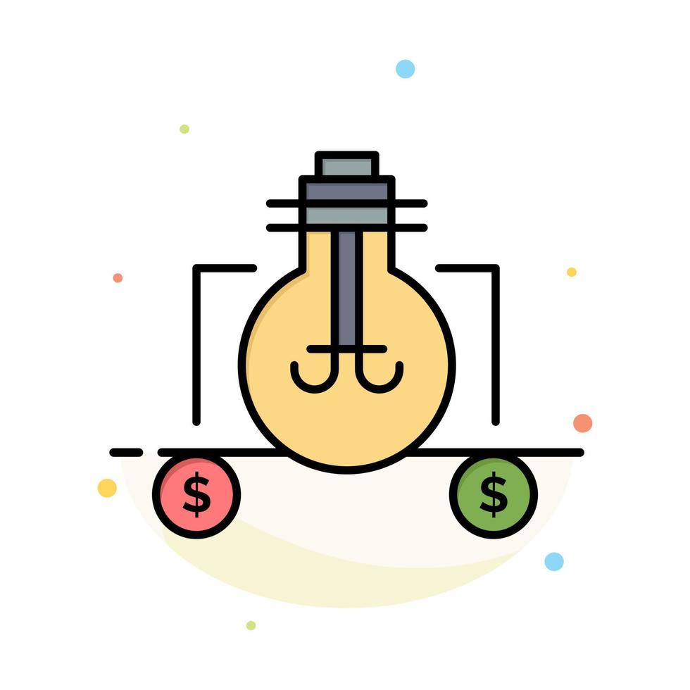 Bulb Idea Solution Dollar Abstract Flat Color Icon Template vector