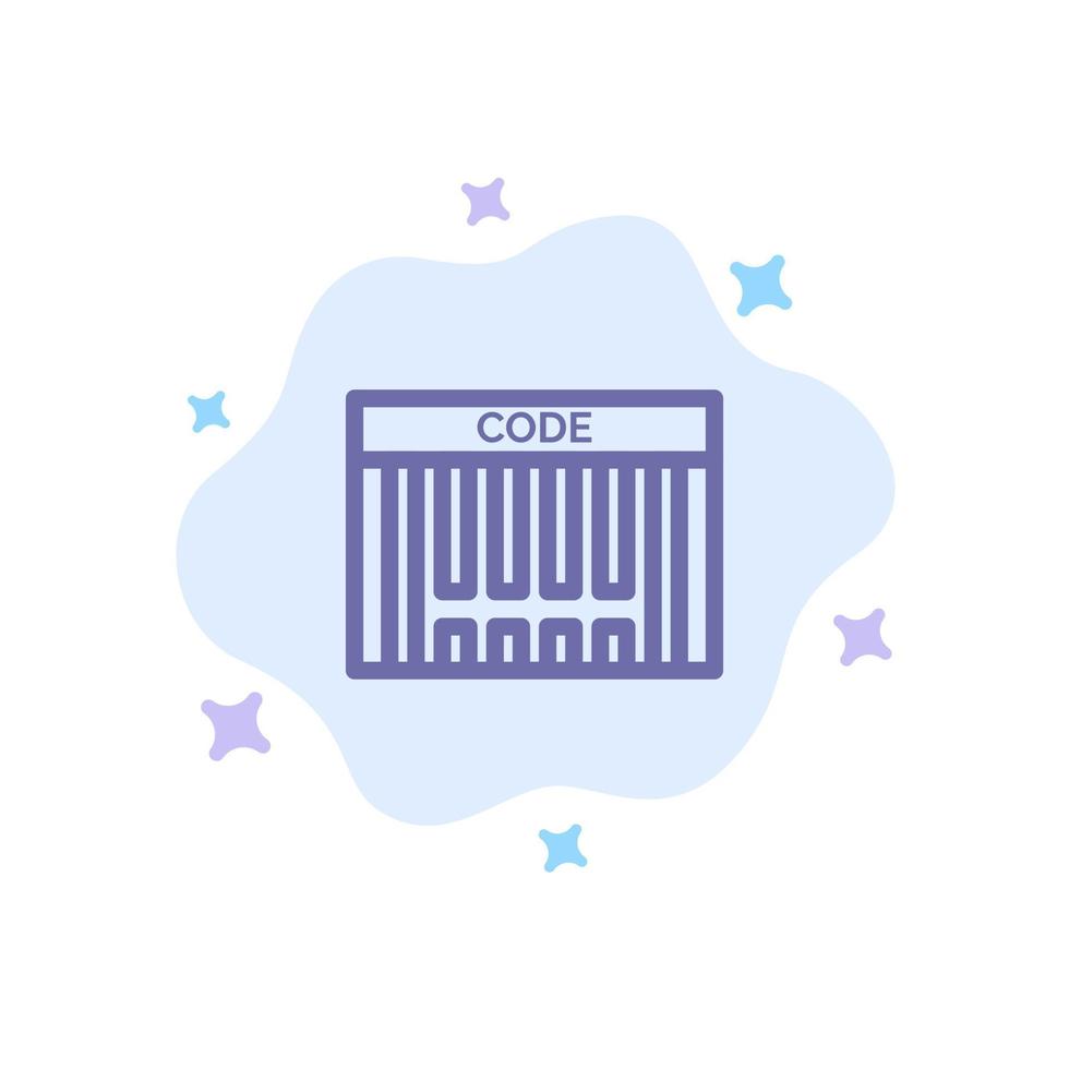 Bar Barcode Code Shopping Blue Icon on Abstract Cloud Background vector