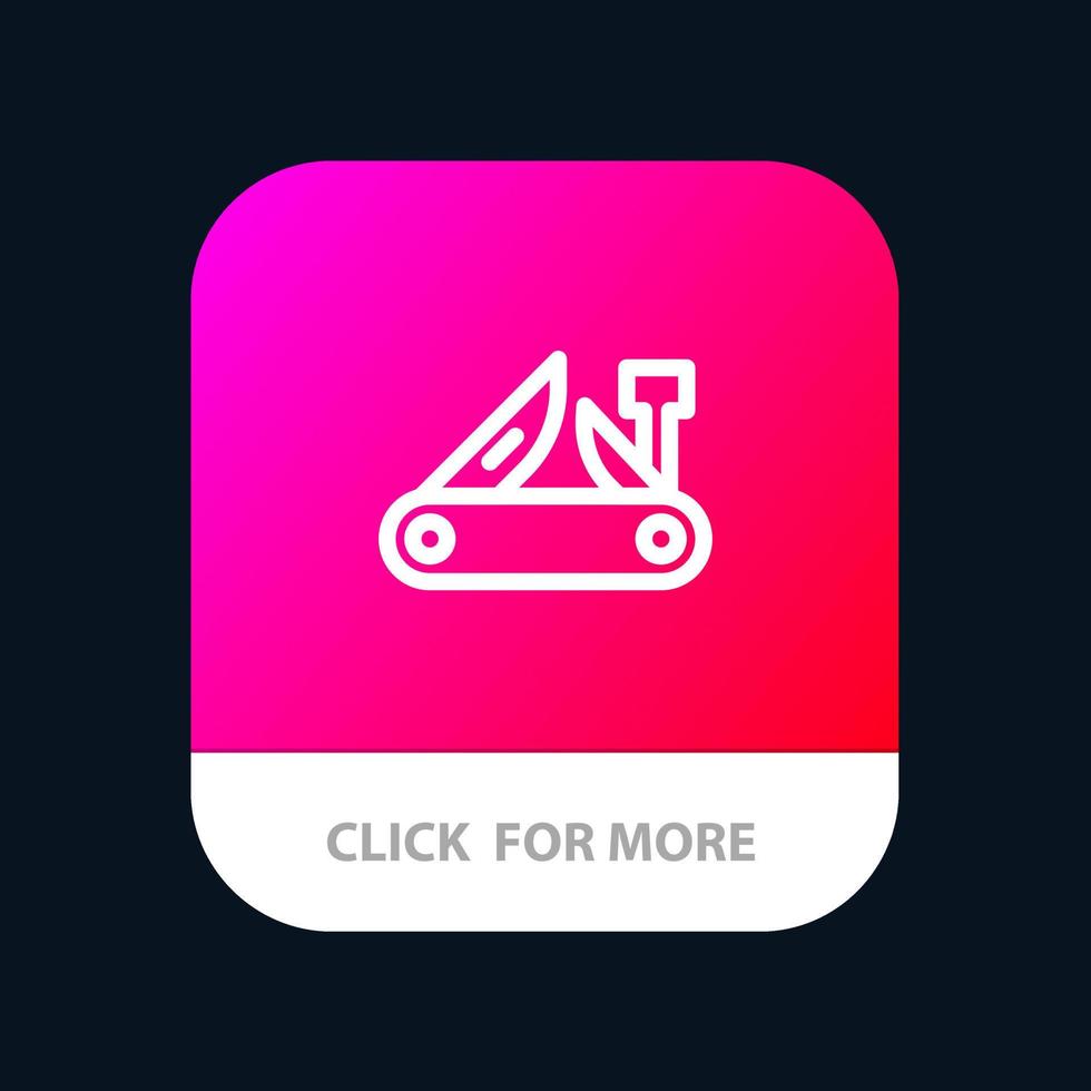 navaja multiherramienta navaja de bolsillo suiza botón de aplicación móvil versión de línea android e ios vector