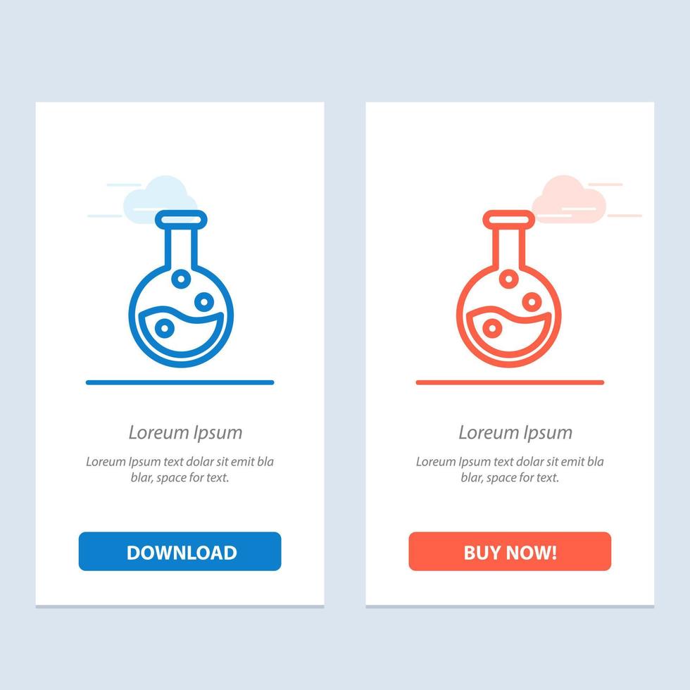 Education Lab Laboratory  Blue and Red Download and Buy Now web Widget Card Template vector