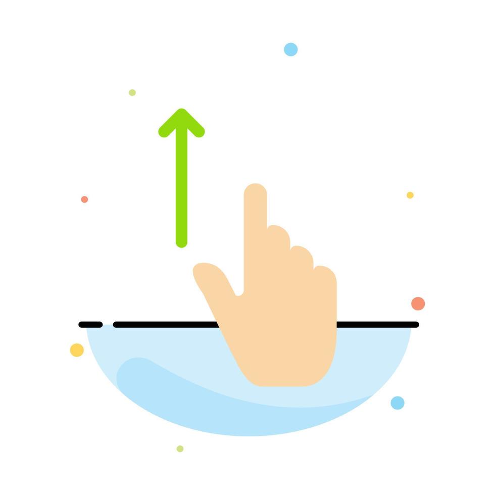 Up Finger Gesture Gestures Hand Abstract Flat Color Icon Template vector