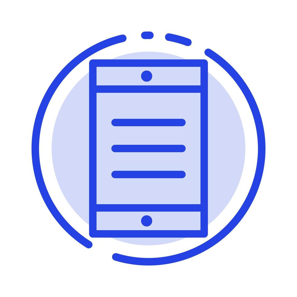 Mobile Cell Text Blue Dotted Line Line Icon vector