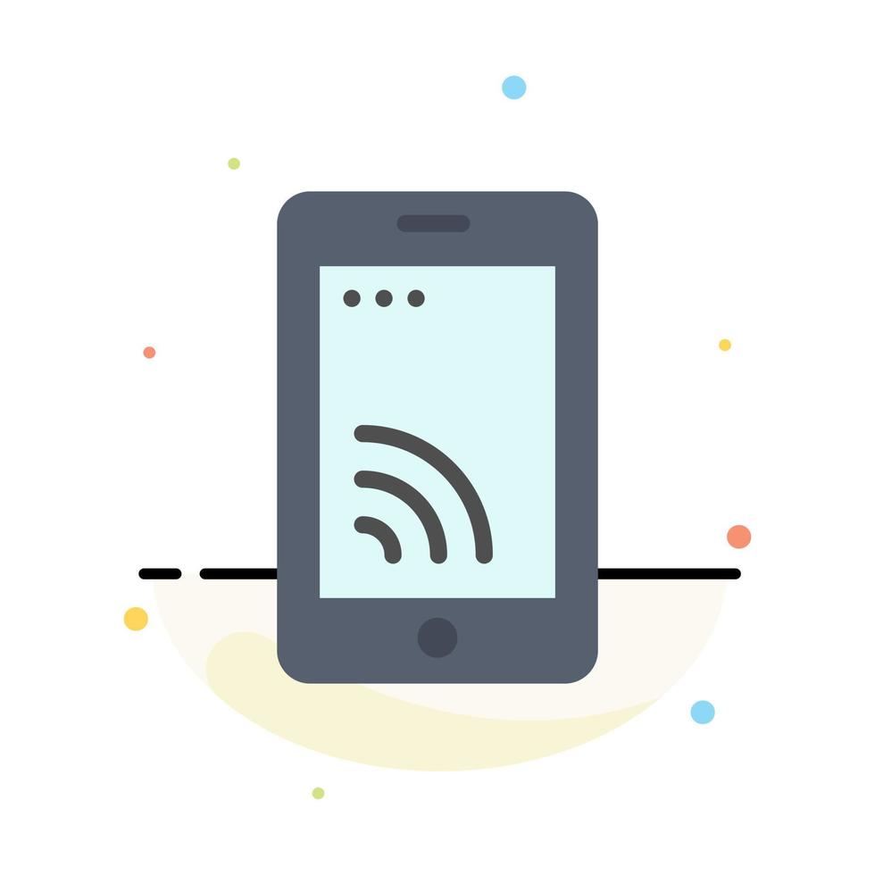 Mobile Cell Wifi Service Abstract Flat Color Icon Template vector