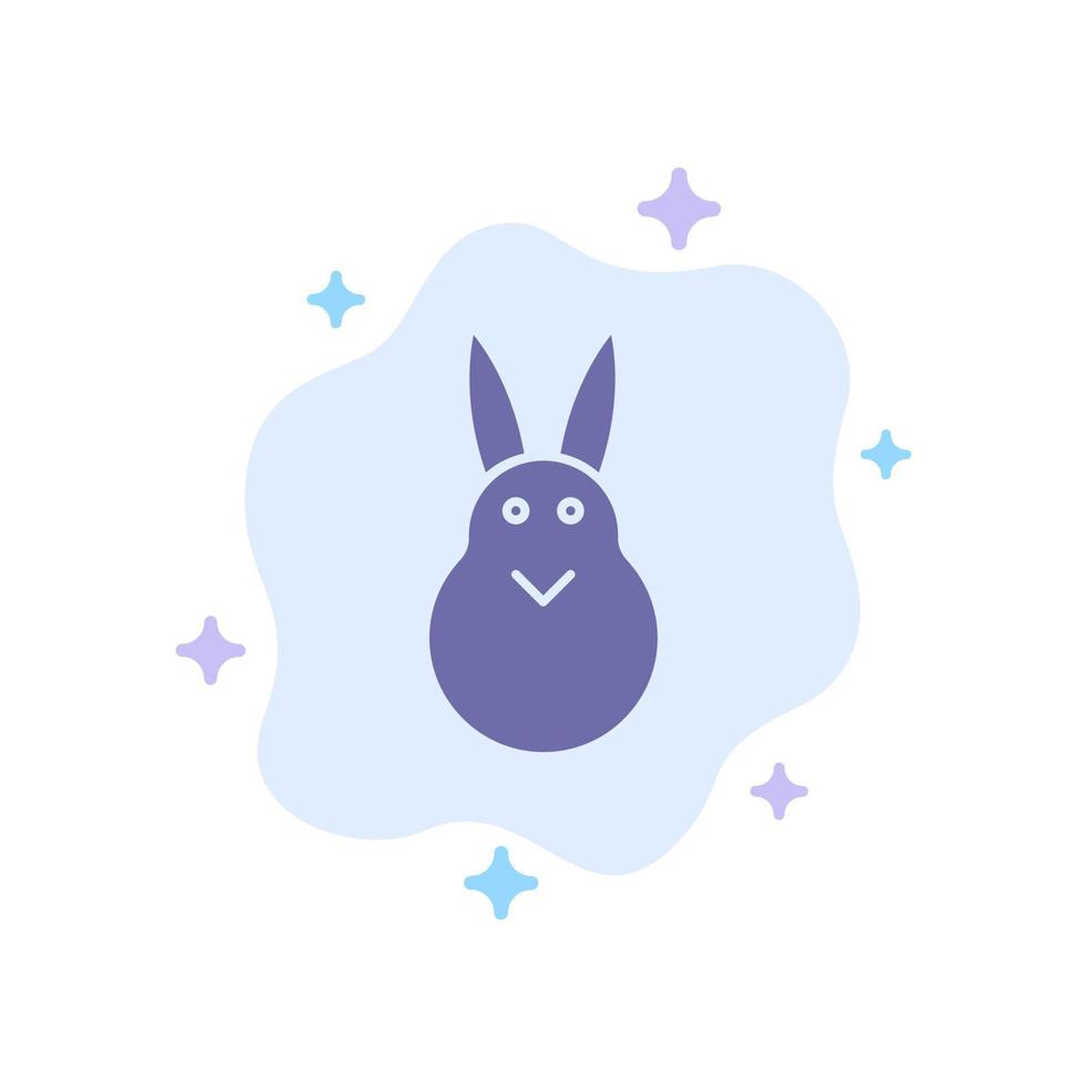 Bunny Easter Easter Bunny Rabbit Blue Icon on Abstract Cloud Background vector