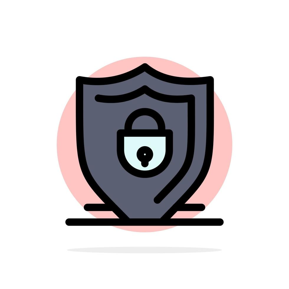icono de color plano de fondo de círculo abstracto de seguridad de bloqueo de escudo de internet vector