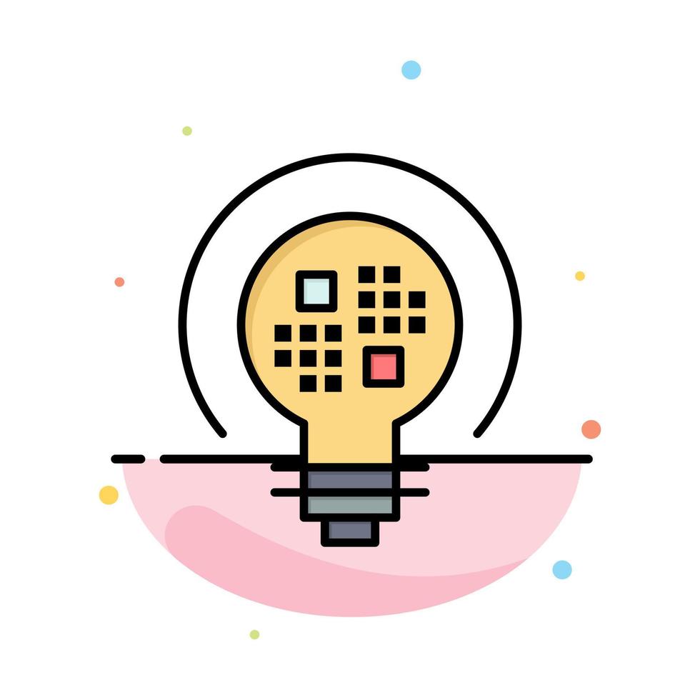 Data Insight Light Bulb Abstract Flat Color Icon Template vector