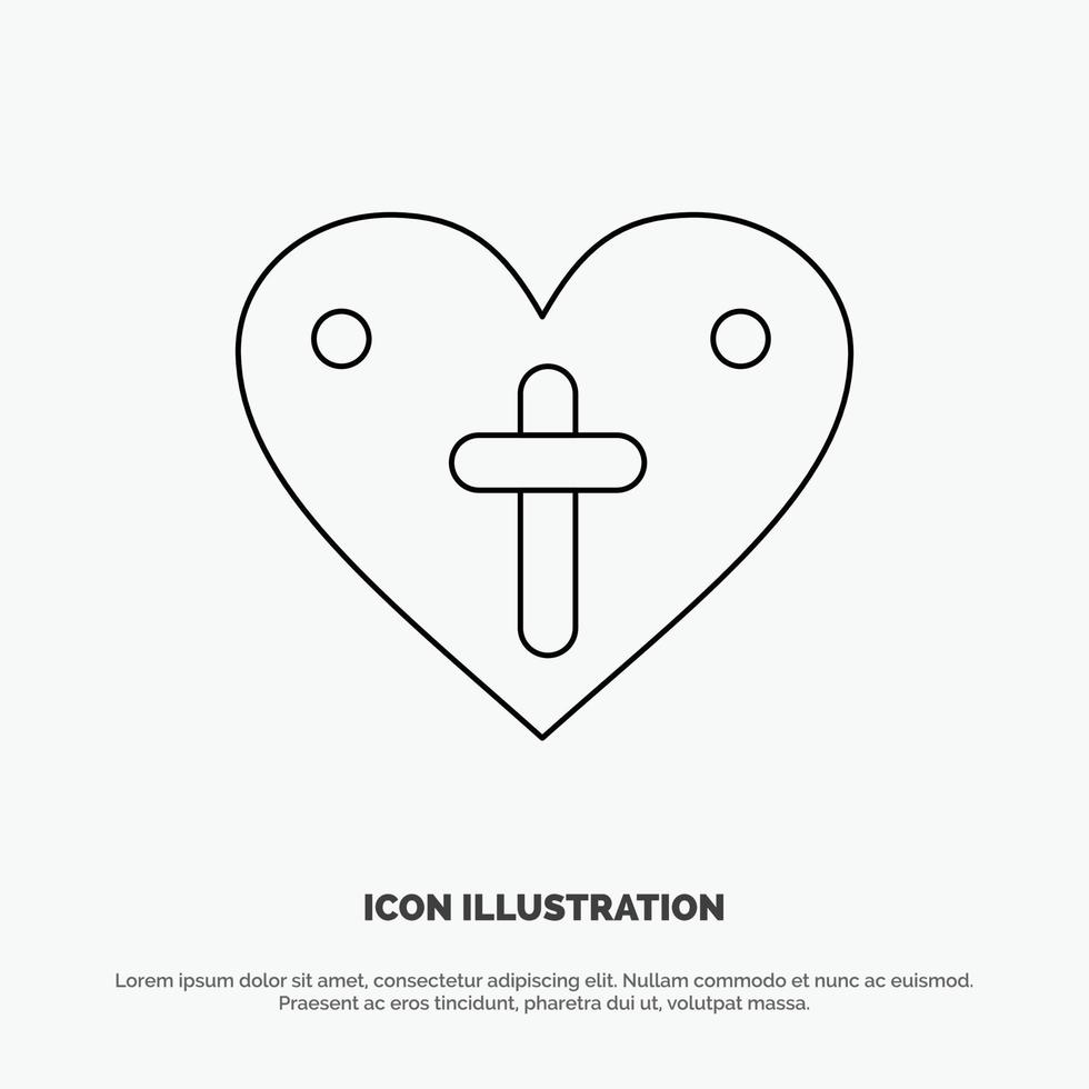 Heart Love Easter Loves Line Icon Vector