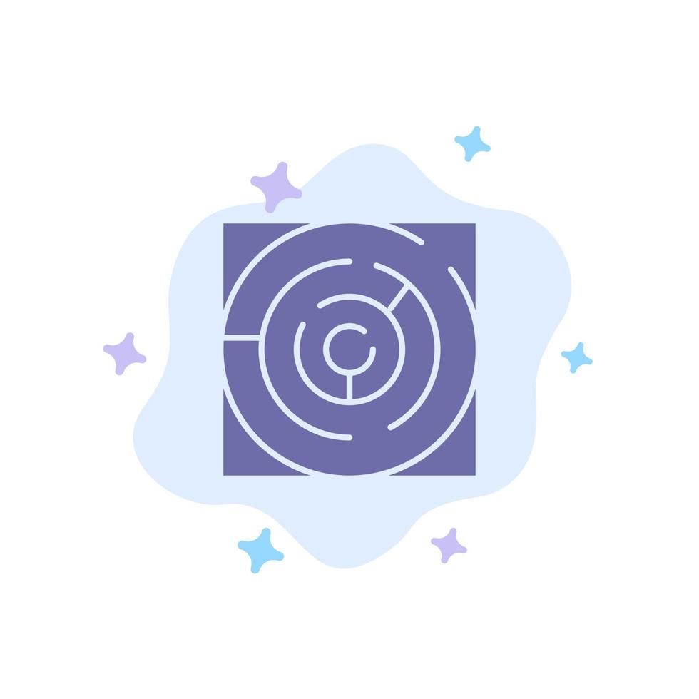 Maze Map Labyrinth Strategy Pattern Blue Icon on Abstract Cloud Background vector