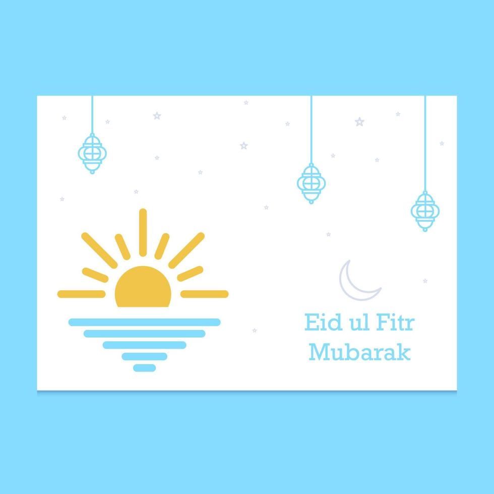 Eid Mubarak greeting Card Illustration vector