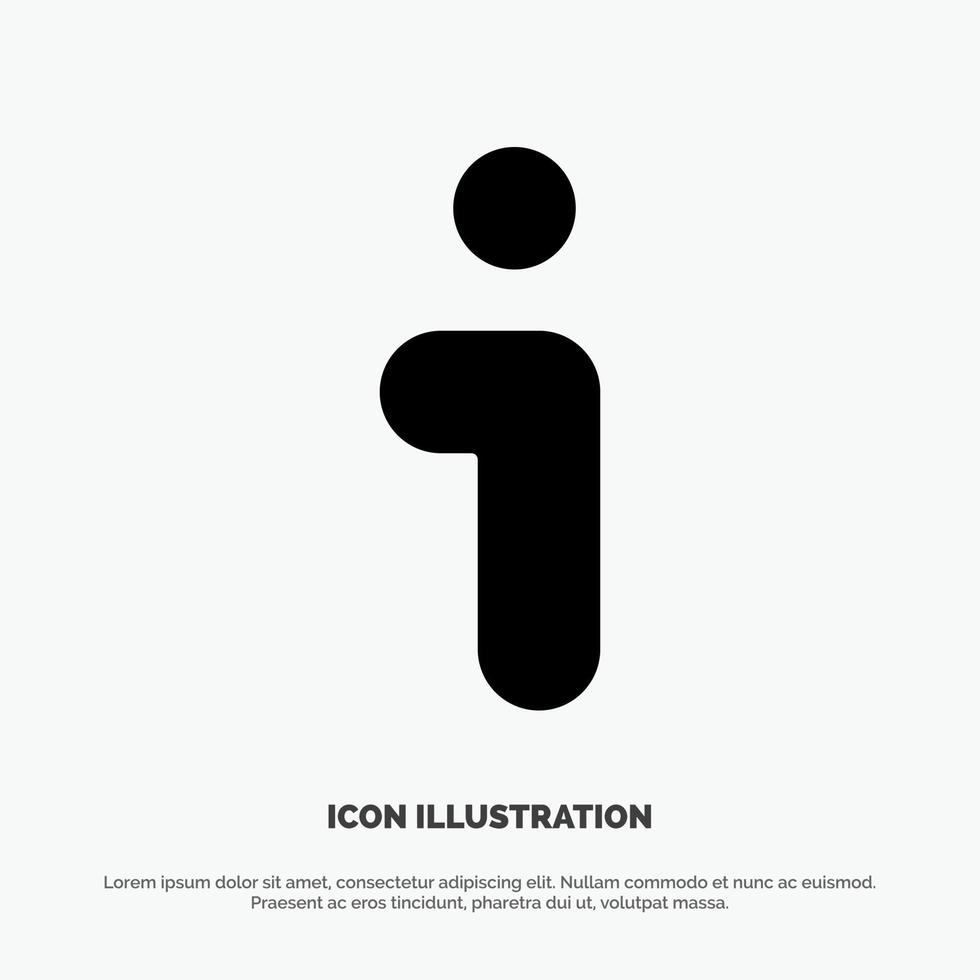 I Info Information Interface solid Glyph Icon vector