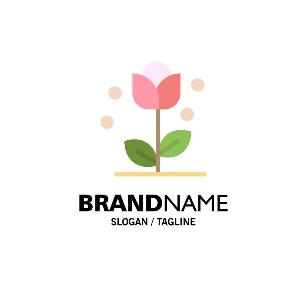 Flora Floral Flower Nature Spring Business Logo Template Flat Color vector
