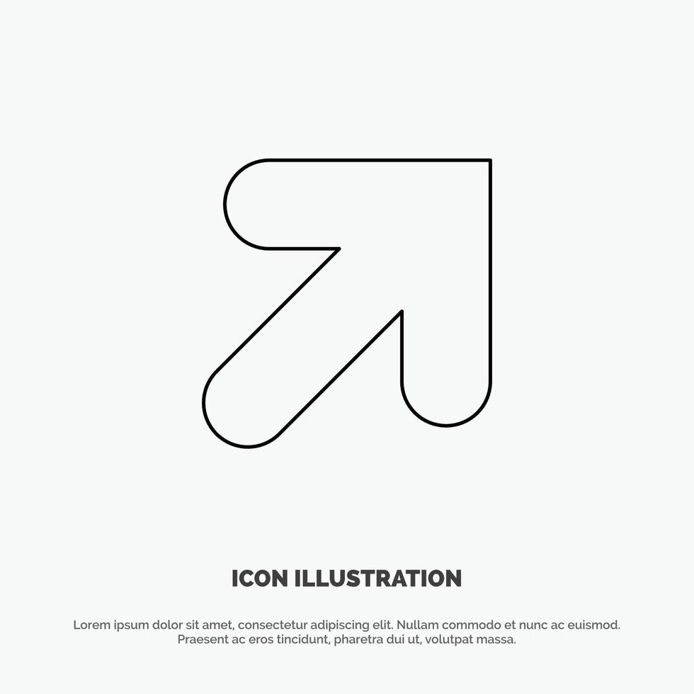 Arrow Up Right Line Icon Vector