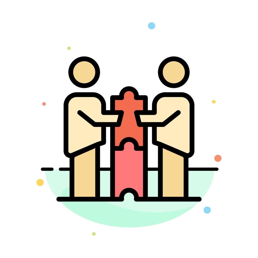 Partners Collaboration Business Cooperation Partners Partnership Abstract Flat Color Icon Template vector