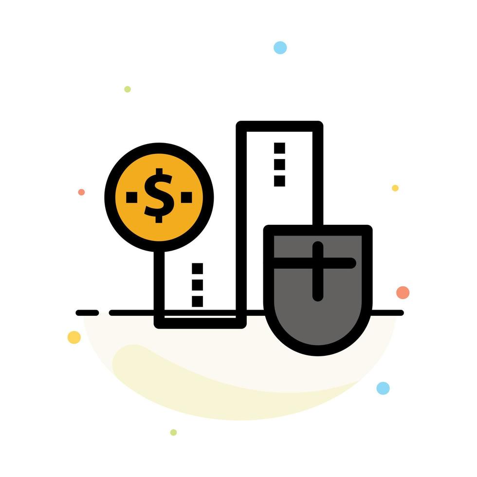 Mouse Connect Money Dollar Connection Abstract Flat Color Icon Template vector