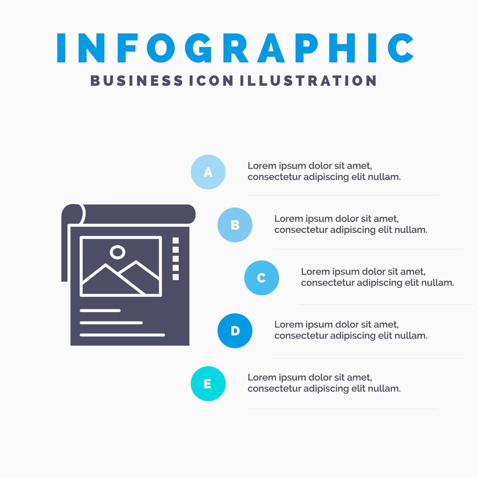 Wallpaper Poster Brochure Infographics Presentation Template 5 Steps Presentation vector