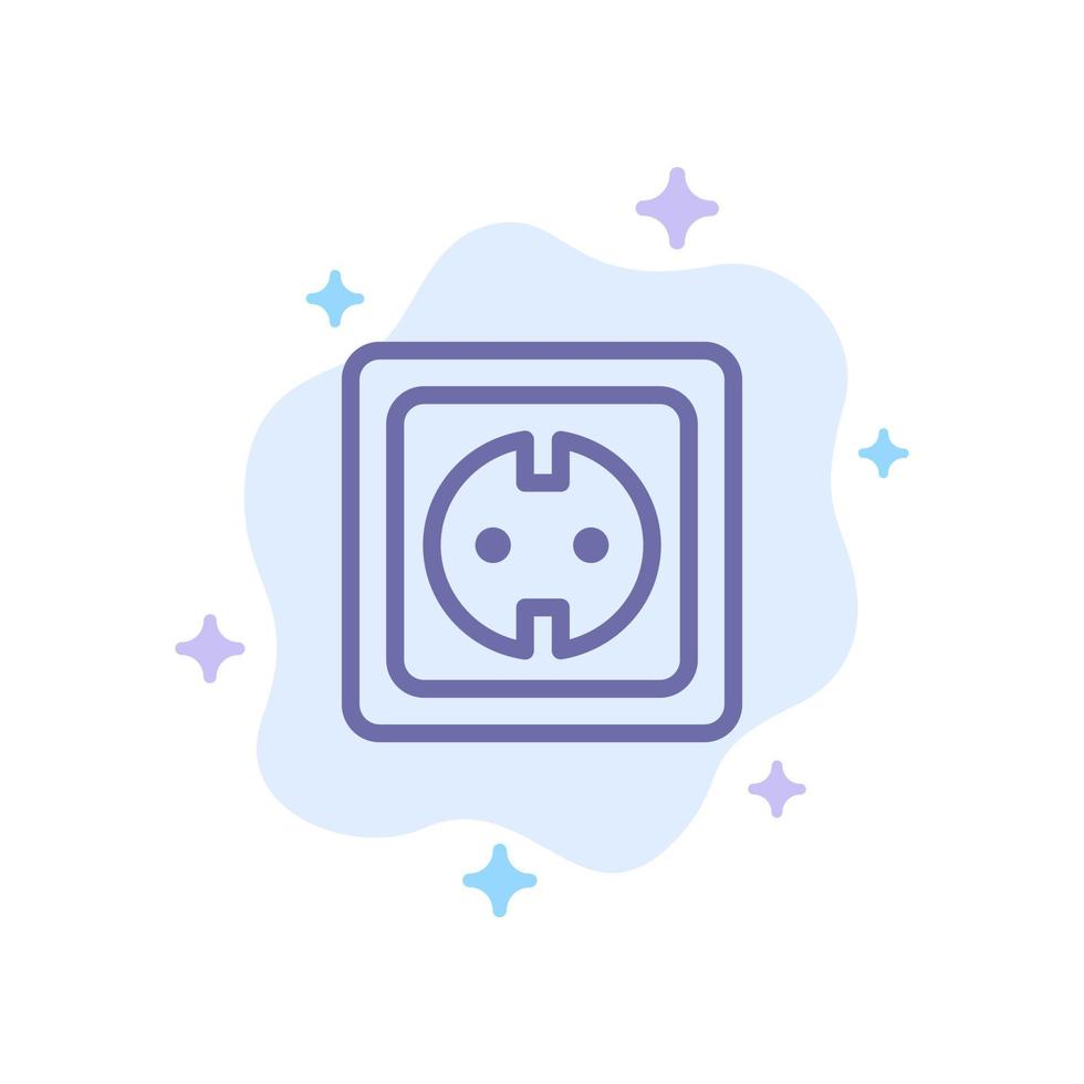 Electrical Energy Plug Power Supply Socket Blue Icon on Abstract Cloud Background vector