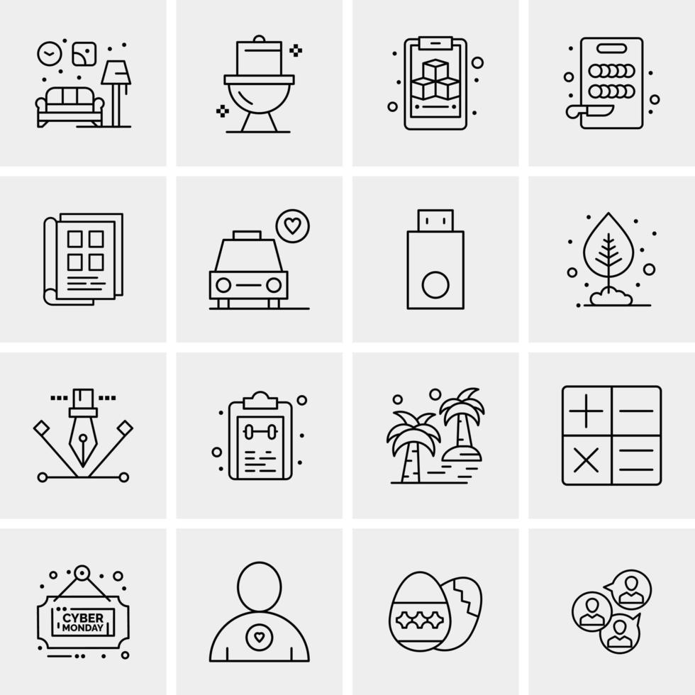 16 Universal Business Icons Vector Creative Icon Illustration to use in web and Mobile Related project