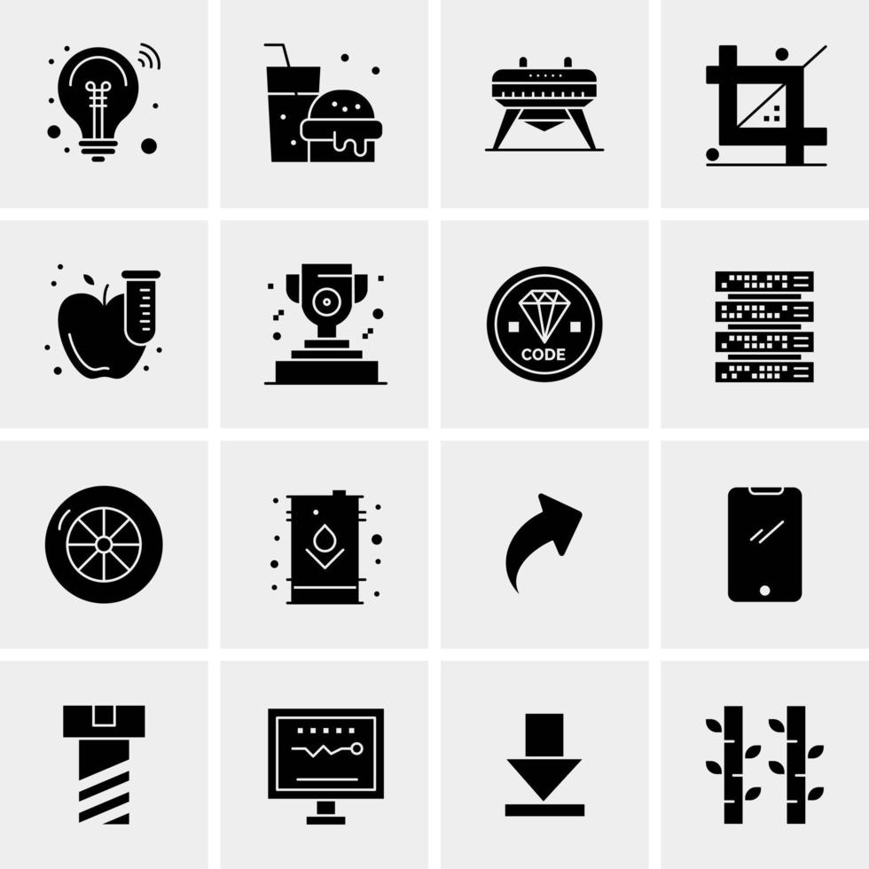 16 iconos de negocios universales vector ilustración de icono creativo para usar en proyectos relacionados con la web y dispositivos móviles