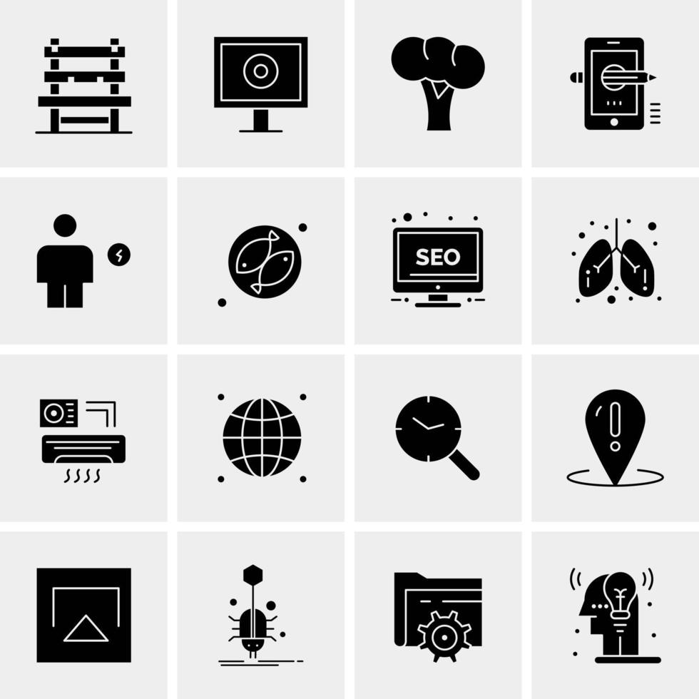 16 iconos de negocios universales vector ilustración de icono creativo para usar en proyectos relacionados con la web y dispositivos móviles