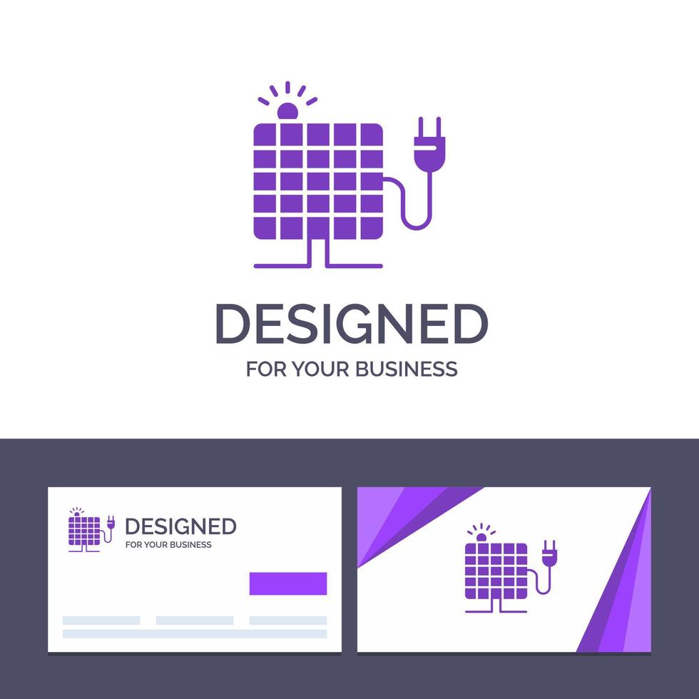 Creative Business Card and Logo template Energy Solar Sun Plug Vector Illustration