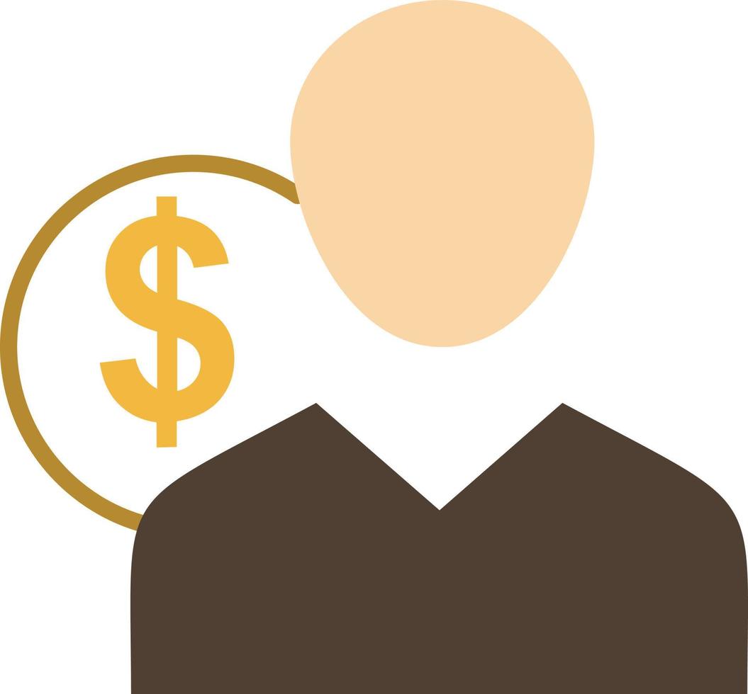 cliente usuario costos empleado finanzas dinero persona color plano icono vector icono banner plantilla