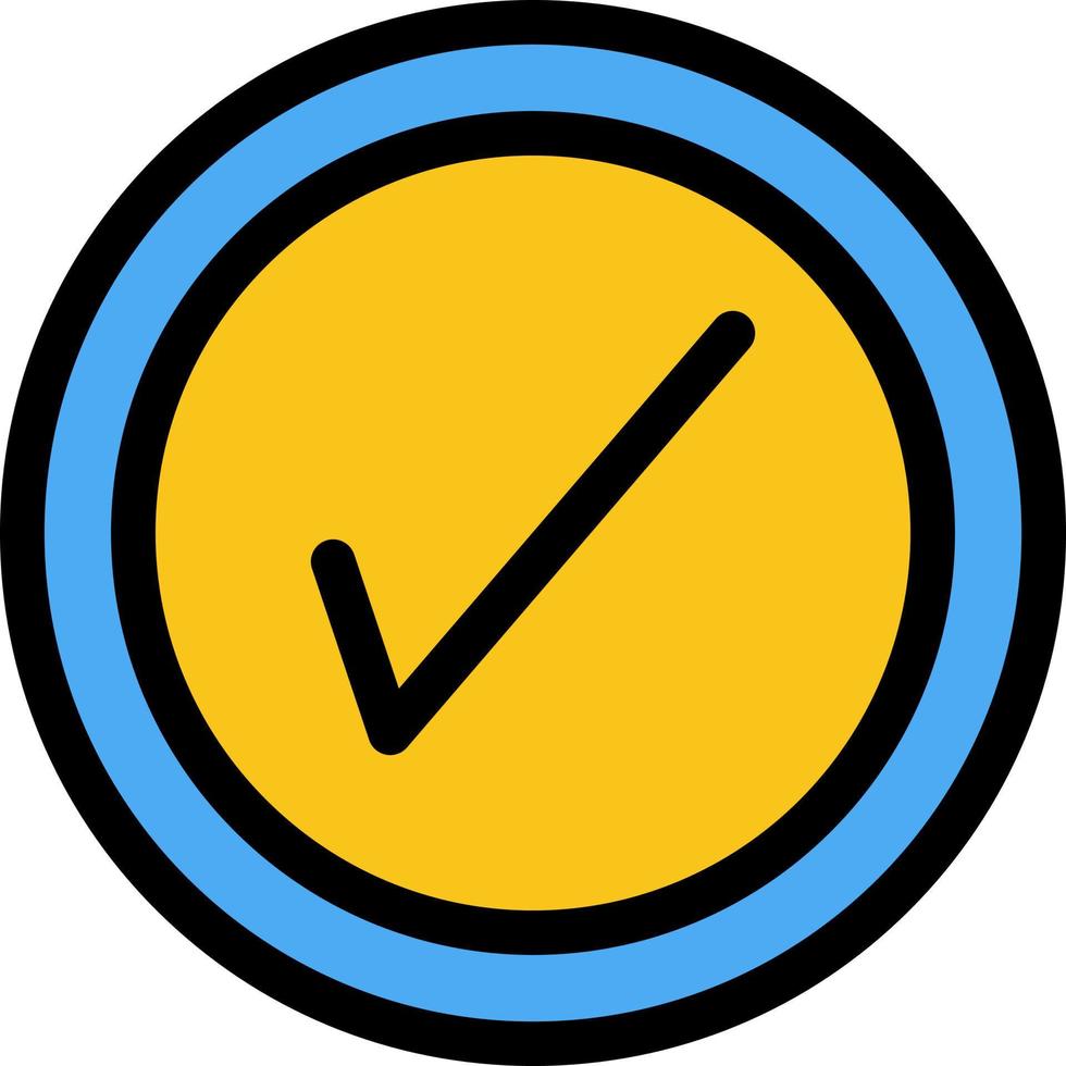 Tick Interface User  Flat Color Icon Vector icon banner Template