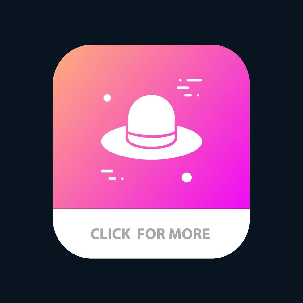 Hat Cap Canada Mobile App Button Android and IOS Glyph Version vector