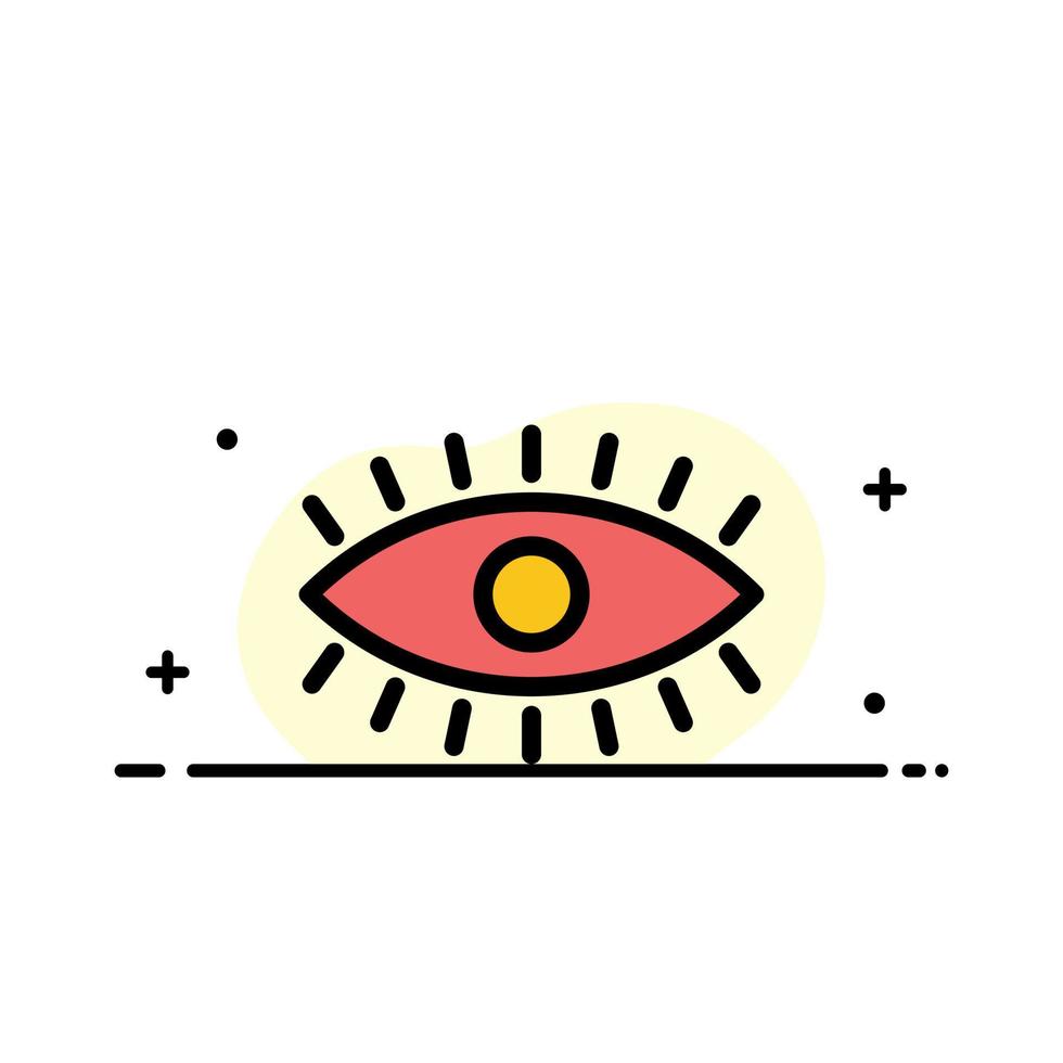 ojo ojos reloj diseño negocio línea plana lleno icono vector banner plantilla