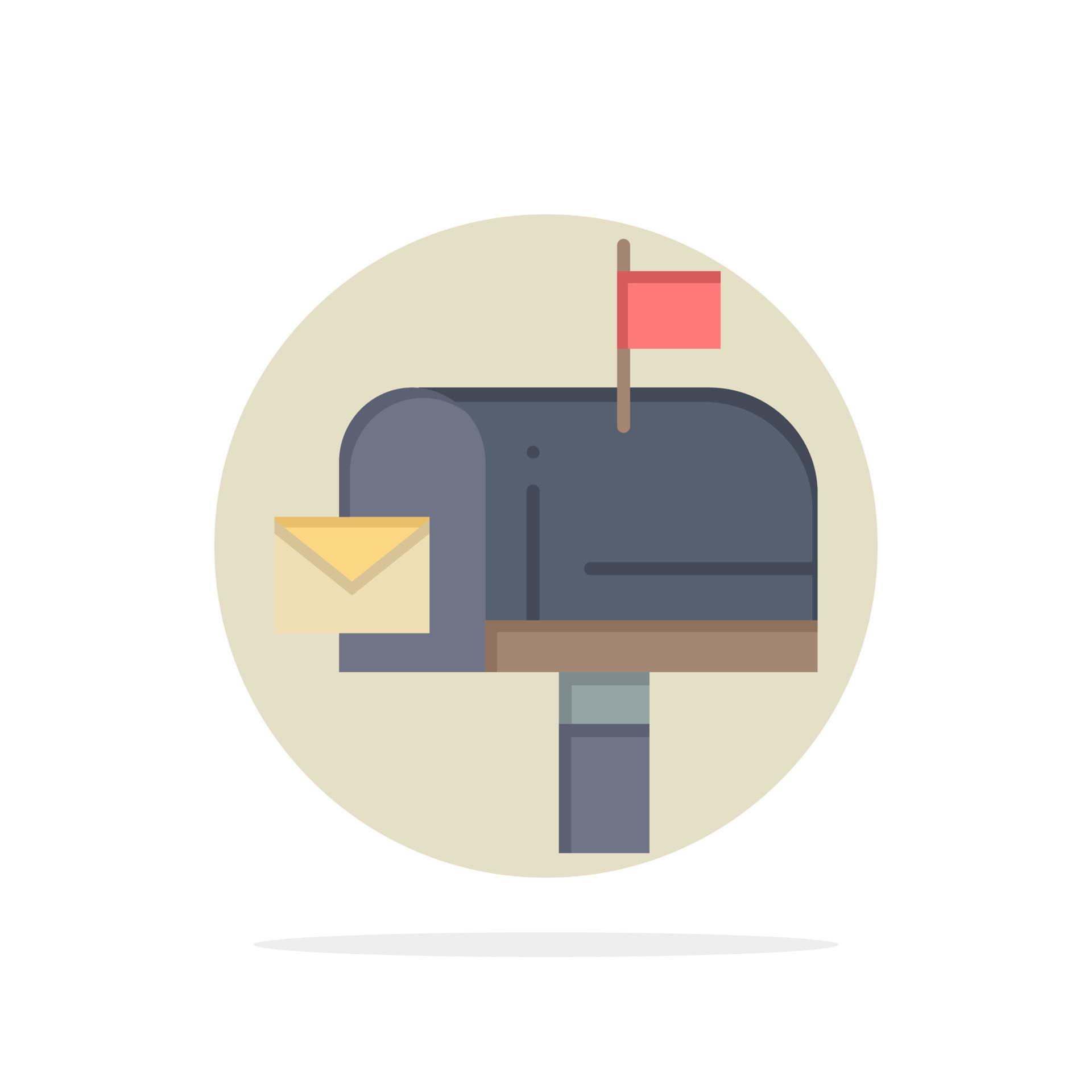 Mail Box Message Email Abstract Circle Background Flat color Icon