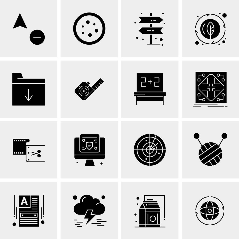 16 iconos de negocios universales vector ilustración de icono creativo para usar en proyectos relacionados con la web y dispositivos móviles