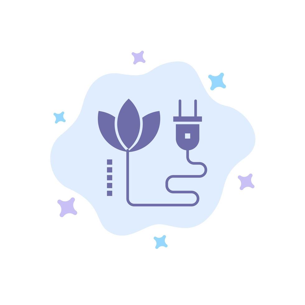 Biomass Energy Cable Plug Blue Icon on Abstract Cloud Background vector