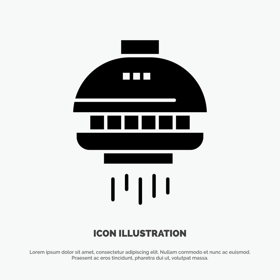 Space Shuttle Spacecraft Ufo Solid Black Glyph Icon vector