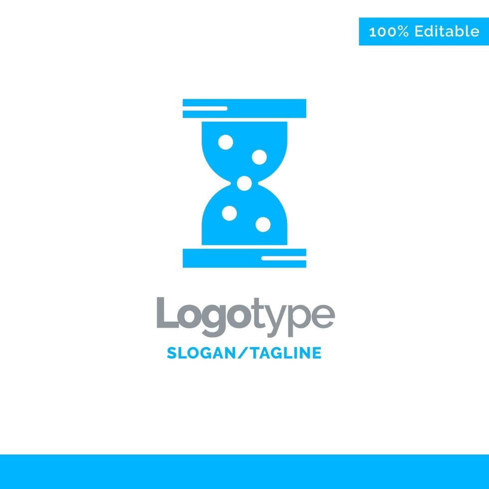 hora de cristal reloj azul plantilla de logotipo sólido lugar para el eslogan vector