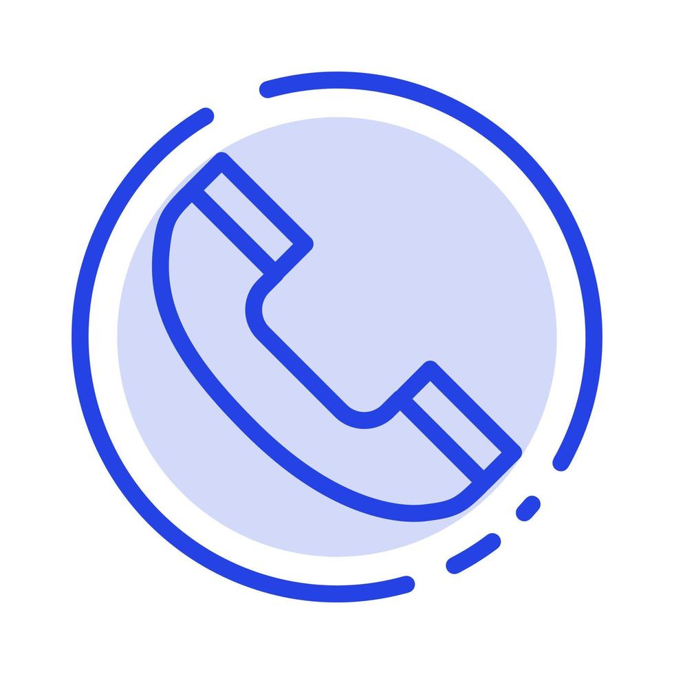 Call Phone Telephone Blue Dotted Line Line Icon vector