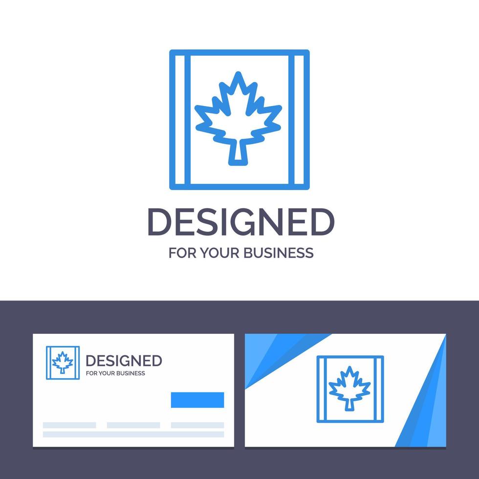 Creative Business Card and Logo template Canada Flag Leaf Vector Illustration