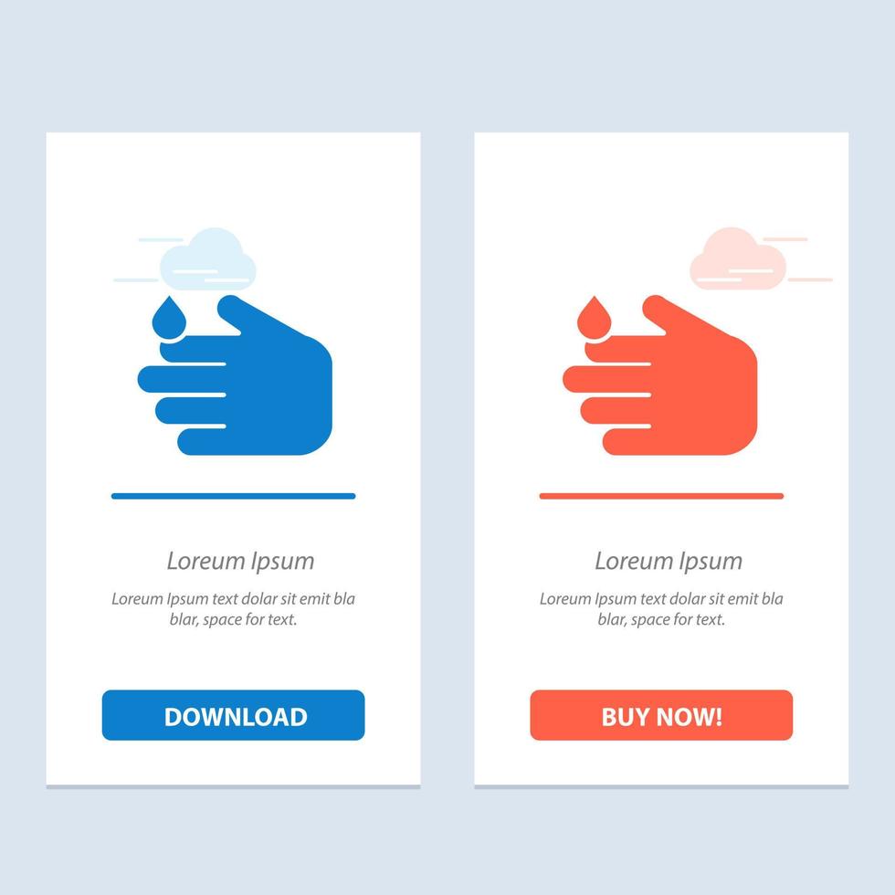 Cleaning Hand Soap Wash  Blue and Red Download and Buy Now web Widget Card Template vector