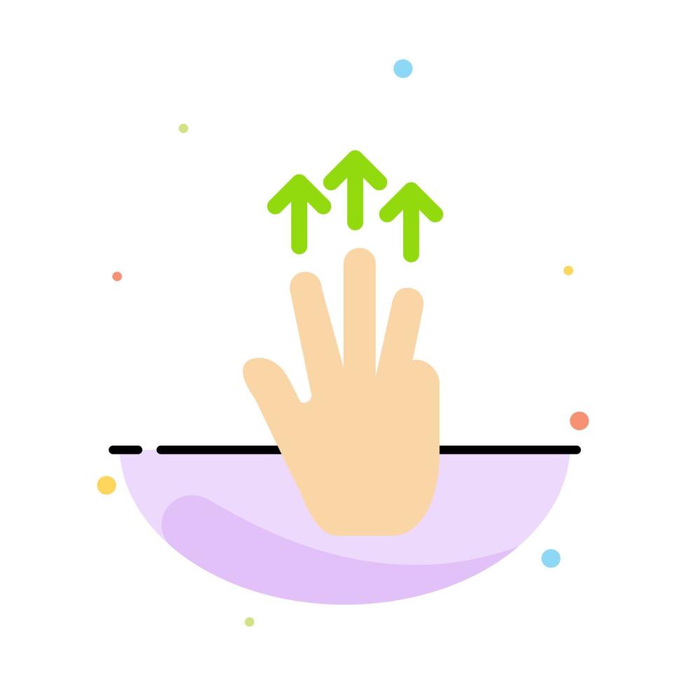 Gestures Hand Mobile Three Finger Touch Abstract Flat Color Icon Template vector