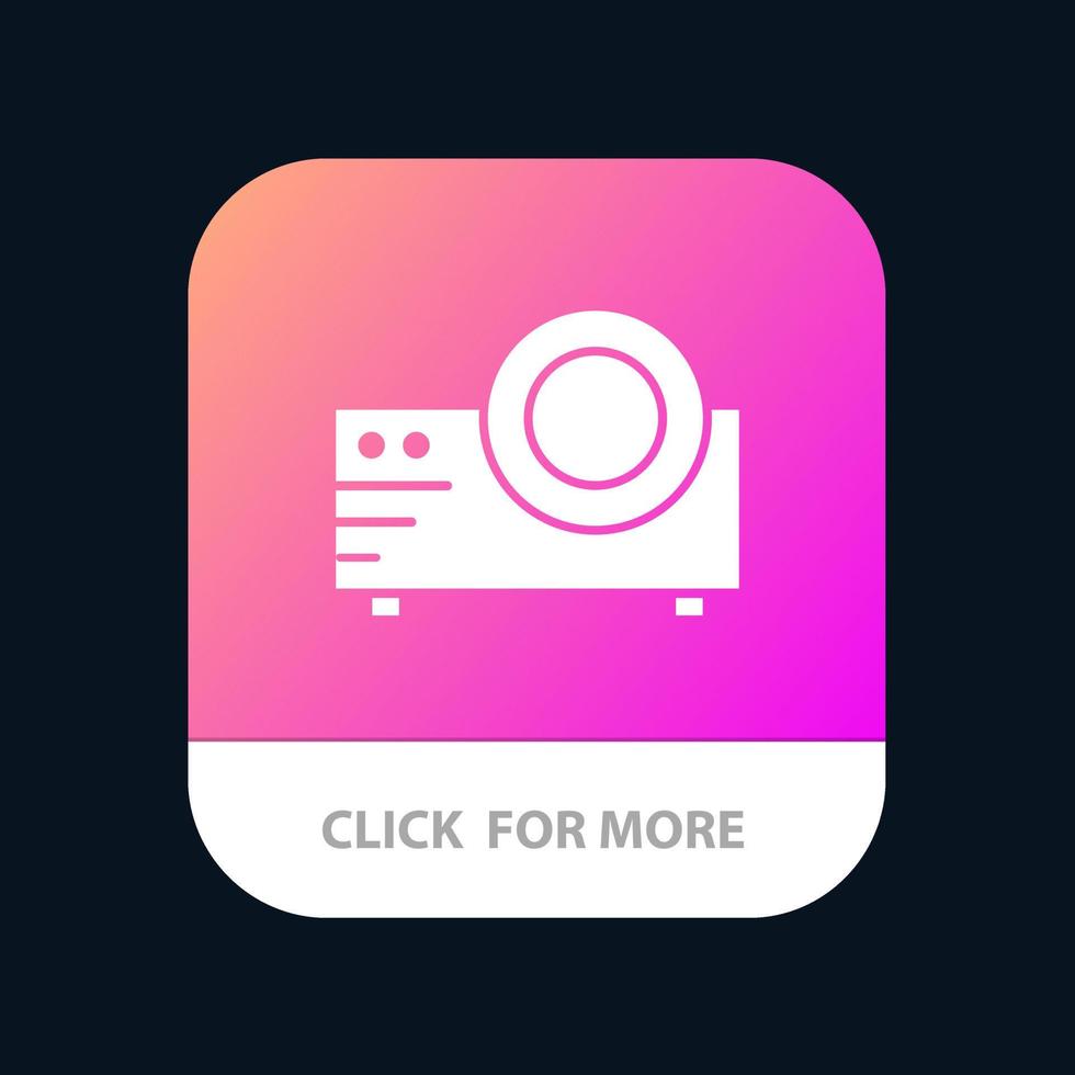 Projector Film Movie Multi Media Mobile App Button Android and IOS Glyph Version vector