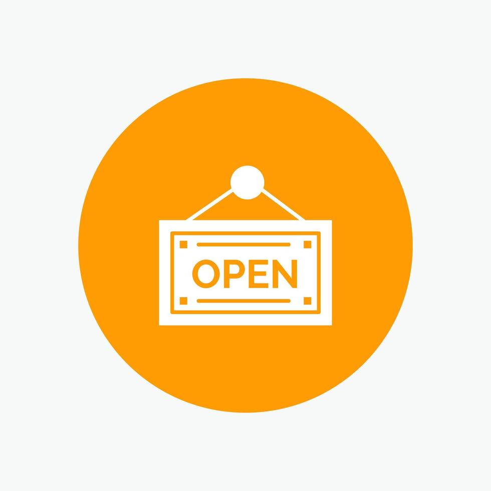 Open Shop Board white glyph icon vector