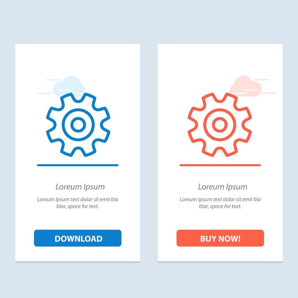 Cogs gear setting rueda azul y rojo descargar y comprar ahora plantilla de tarjeta de widget web vector