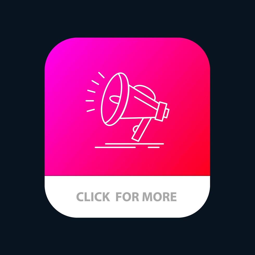 Speaker Loud Audio Voice Mobile App Button Android and IOS Line Version vector