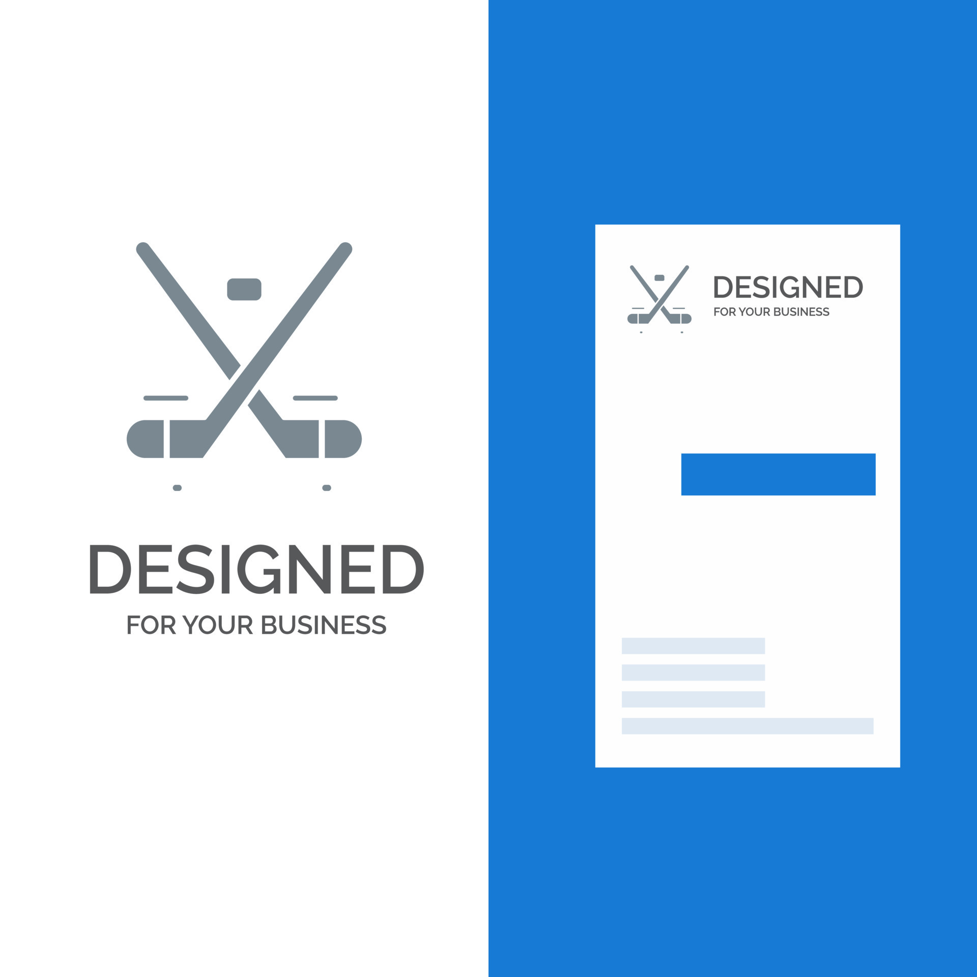 Canada Game Hockey Ice Olympics Grey Logo Design and Business Card