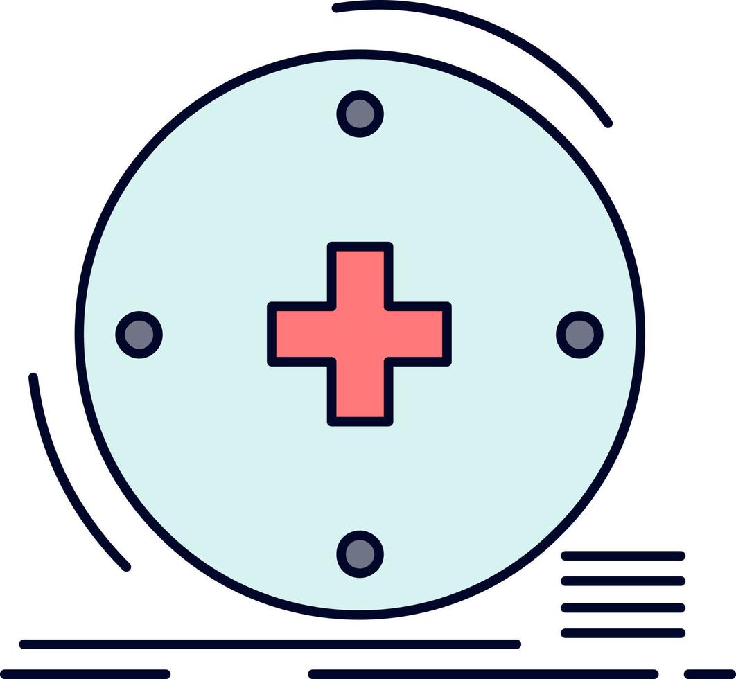 Clinical digital health healthcare telemedicine Flat Color Icon Vector