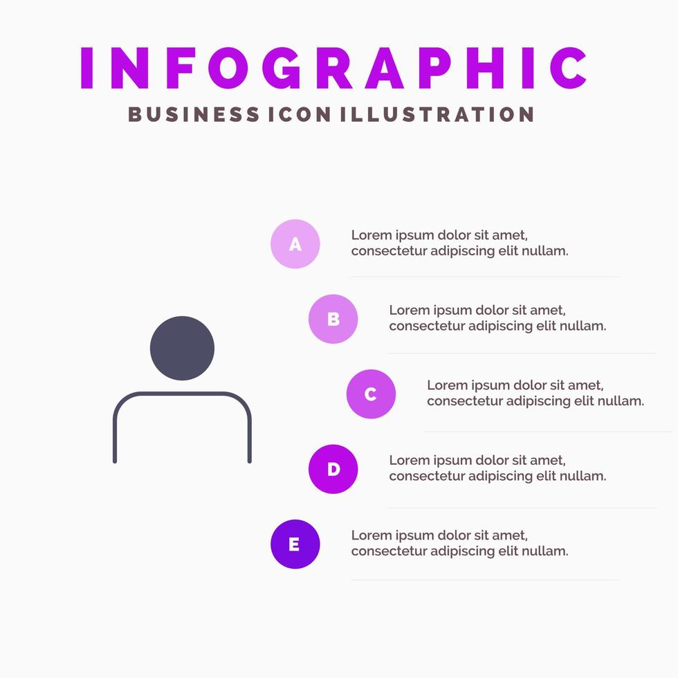 Instagram People Profile Sets User Solid Icon Infographics 5 Steps Presentation Background vector