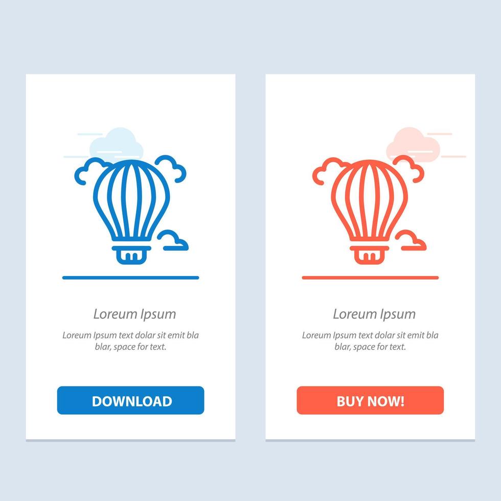 Balloon Air Air Hot  Blue and Red Download and Buy Now web Widget Card Template vector